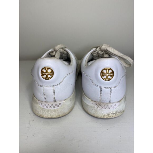 Tory Burch Howell Court Sneakers Womens 8 White Gold - Picture 4 of 7